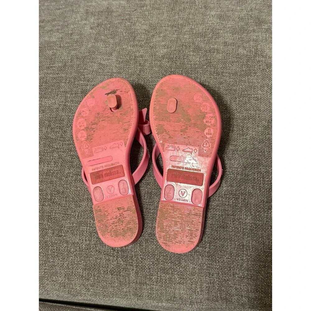 Mini Melissa Harmonic M Lover Flip Flops Sandals in pink Size 11